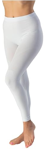 Risalti Mallas térmicas para mujer Energy – Ropa interior térmica mujer transpirable sin costuras, leggings de invierno, Color blanco., Small-Medium