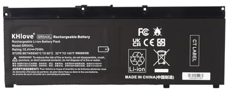 KHlove SR04XL Laptop Batería para HP Omen 15-ce0xx 15-dc0xxx 15-dc1xxx 17-cb0xxx Pavilion 15-cb0xx ZBook 15v G5 15-ce021ng 15-ce003nl 15-ce005ns 15-ce033ns 15-dc1109nf 917724-855 917678-2B1 HSTNN-DB7W