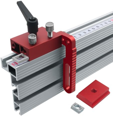 3DTengkit Butée de limite en T en alliage d'aluminium de type 75, arrêt de rail à onglet, localisateur fixe en T pour le travail du bois, outils de bricolage (Rouge)