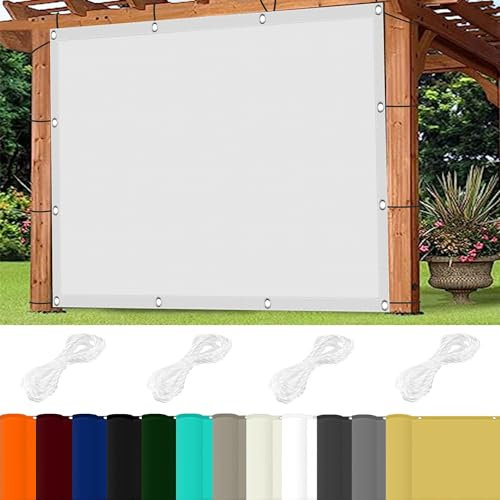 Toldo Parasol 4 x 5.3 m 98% UV Protection Toldo Vela Parasol Lmpermeable,Prueba de Viento para Exterior,Terraza, Patio, Blanco