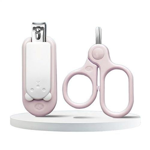 Maniküre/Pediküre Set Baby-Nagelknipser-Set, Baby-Nagelset mit Baby-Nagelknipser und Schere, unverzichtbares Baby-Nagelpflegeset for Neugeborene und ältere Menschen, Rosa/Blau Nagelpflege-Werkzeuge(Pi