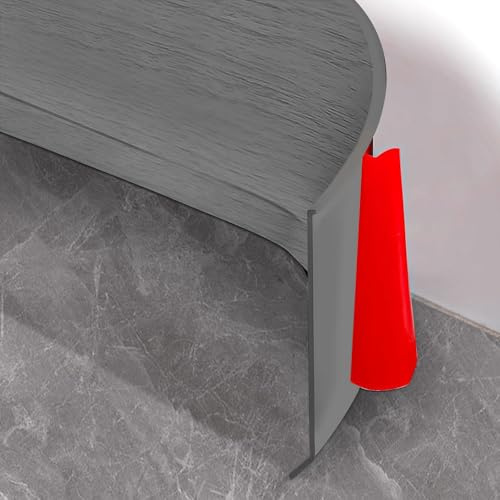Battiscopa morbidi, autoadesivi, 10 cm x 5 m, per cucina e bagno, morbido battiscopa autoadesivo, in PVC, flessibile, con venature del legno grigio