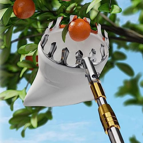Obstpflücker-Werkzeug, Obstpflück-erntemaschine Mit Ausziehbarer Teleskopstange Und Rutschfestem Griff, Obstpflückausrüstung for Die Ernte Von Birnen, Zitronen Und Orangen(6.8ft)
