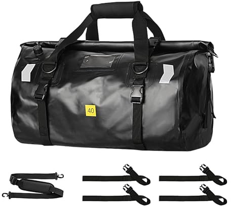 Motorrad-Trockentasche, wasserdichte Reisetasche | 40L Motorradheck-Trockentaschen | Robuste, trockene Seesäcke mit reflektierenden Streifen, Satteltaschen für Motorrad-, Ski- und Reisereisen