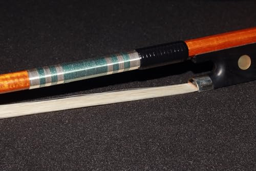 Geigenbogen Violinbogen aus brasilianischem Palisander 4/4 3/4 1/2 1/4 Größe runder Violinbogen(Small violin green winding line)