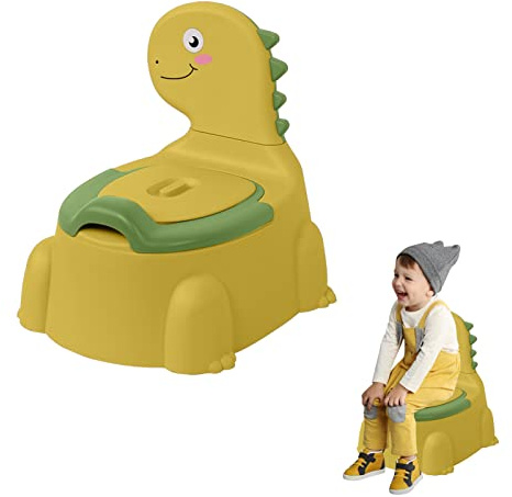 Pot pour enfant en forme de dinosaure avec base antidérapante – Toilettes ergonomiques pour garçons/filles, portable et siège profond en polypropylène empêchant les éclaboussures, facile à transporter