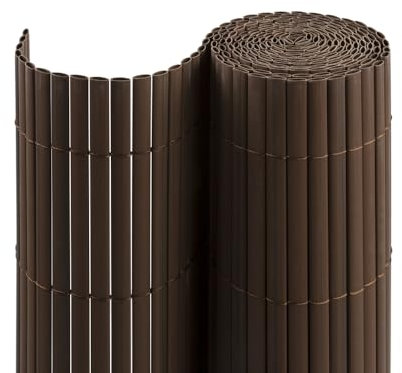 jarolift PVC Sichtschutzmatte Sichtschutzzaun, Balkon Sichtschutz Zaun für Garten Terrasse, Balkonverkleidung Privatsphäre Windschutz Wetterfest UV-beständig ohne Bohren, 100 x 400 cm, Braun