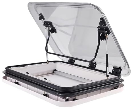 ZEEKYFOR Fenêtre de Toit pour Camping-Car, Trappe D'aération pour Caravane, Camping-Car, Caravane, Camping-Car, Remorque, Yacht, Bateau, Camion, avec éclairage LED,700x500mm