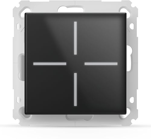 Homematic IP Glastaster, schwarz, Smart Home, Wandschalter, Vier Tasten, Schalter für Ihr Homematic IP Smart Home, universell einsetzbar, schaltet Aktoren und Funktionen, 161170A0
