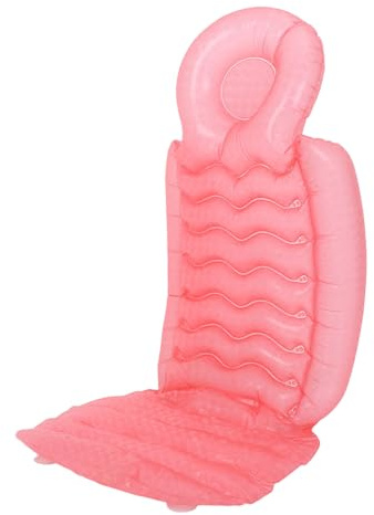 Gatuida Thick Inflatable Bath Pillow with Suction Cups Full Body Cushion for Bathtub Spa Relaxation Ergonomic Headrest Neck Backrest Pad Easy to Inflate and Clean Cold Resistant Material