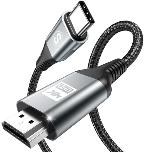 Câble USB C vers HDMI 3M (4K@60Hz),AviBrex Câble USB Type C vers HDMI,Thunderbolt 3/4/5 Compatible avec i Phone 17 16 15 Pro/Max,Galaxy S25/S24 à S20,MacBook/Air,iPad Air/Pro,iMac,XPS,Surface,Dell,HP