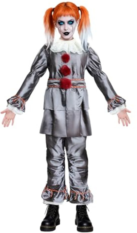 Jackolume Halloween It Evil Clown-Kostüm für Erwachsene, Herren und Damen, gruseliger Killer, tanzender Clown, Cosplay-Outfits, Horror-Film, Verkleidung für Karneval, Bühne