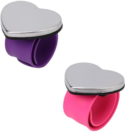 2pcs Coussin Magnétique pour Épingle Bracelet, Bracelet Magnétique Couture Pique-Aiguilles Sangle en Silicone pour Couture Patchwork Accessoire Tressage Coiffure et Artisanat (Violet, Rose)