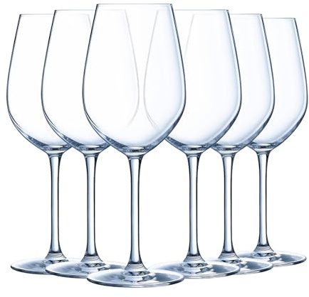 Chef & Sommelier Verre à Vin Sequence 44 cl Lot de 6 | Cristallin Krysta ultra résistant, verre à pied pour dégustation et service du vin, compatible lave-vaisselle
