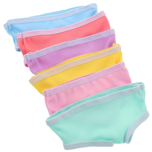 VICASKY Lot de 6 Culottes de Poupée 45 Cm pour Bébé Fille 18 Pouces Multicolore en Tissu Doux, sous-vêtements et Couches pour Jeu D’Habillage et Accessoires de Poupées