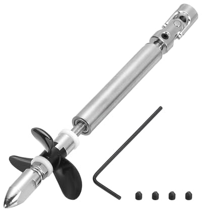 QUARKZMAN Albero Di Trasmissione Con Elica E Giunto Universale Per Kit Di Assemblaggio Accoppiatore Per Barche RC, Albero L100mm, Manicotto L25mm, Elica Tripla D36mm, Adatto Da 3.17 mm