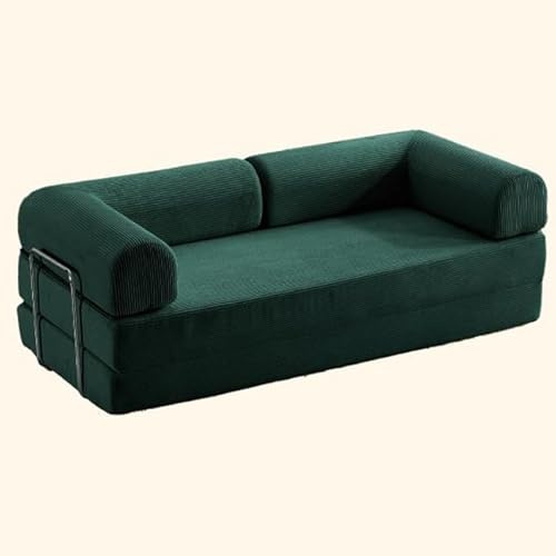 Kompressionssoffa bäddsoffa loveseat, manchestertyg minnesskum konvertibel lounge för vardagsrum, multifunktionell utfällbar soffa för små utrymmen
