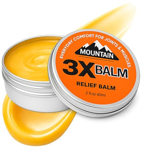 MOUNTAIN 3X 3X Relief Balm, 2.7fl Oz Relief Balm, with Natural Arnica & Camphor, Soothing Neck, Hands & Feet, Non-Greasy Formula, Fast Absorbing (1)