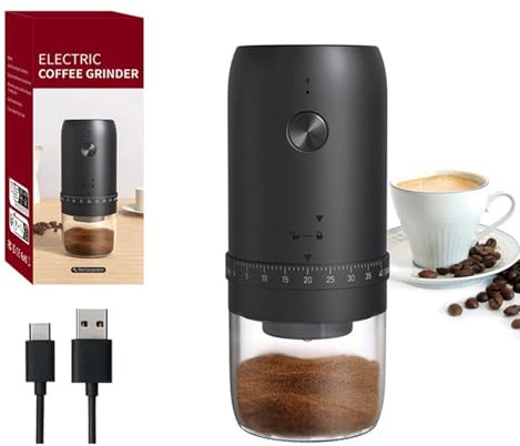 Cordless Coffee Bean Grinder, 2000mah Rechargeable Coffee Bean Grinder, Adjustable Electric Coffee Grinder with 38 Settings, Low Noise Coffee Grinder Stainless Steel Blades for Coffee, Nuts, Spice