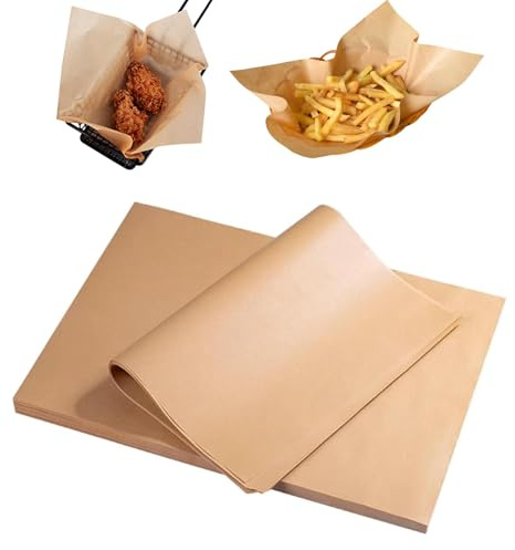 100 Pieces 33x23 cm Unbleached Parchment Paper Baking Sheets | Baking Paper, Precut Non-Stick Parchment Sheets for Cooking, Grilling, Precut Silicone Baking Paper, Air Fryer and Steaming