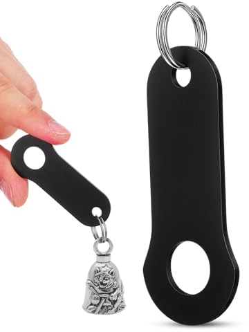 HEANUJJ Campana de Acero Inoxidable de Soporte con Anilla Dividida con Acabado Cepillado y Pulido Accesorio Negro para Manillar para Moto para Motocicleta