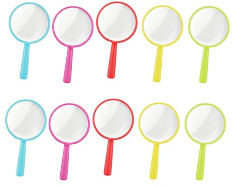 10 Pcs Mini Magnifying Glasses,Kids Colorful Mini Pocket Handheld Magnifier | Durable Magnifiers for Reading Science Class Nature Exploration Outdoor Activities Party Bag Fillers Fun Tool,Lightweight