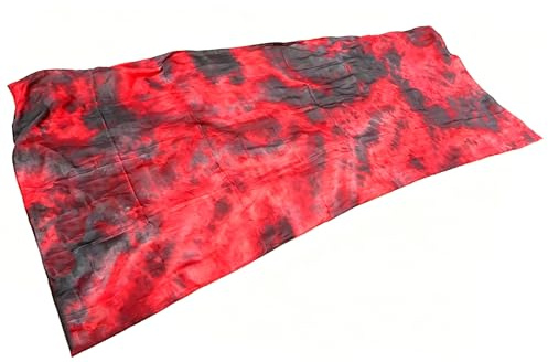 Winged Sirenny Batik Tanzschleier Seide 2.7m x 1.1m, Handgefärbter Bauchtanzschleier, Leicht Fließend für Tanzperformance & Bühnenshow, mit handgerollten Kanten & Tragetasche