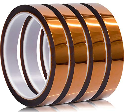 MYJOR Heat Transfer Tape, 10mm x 33m x 4Rolls, Heat Resistant Sublimation Tape for Heat Transfer, Soldering, Protecting Circuit Board, Cellphone Data line and Battery.