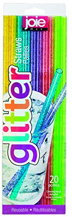 Joie Kitchen Gadgets t12788 Reusable Straws, Plastic, Glitter