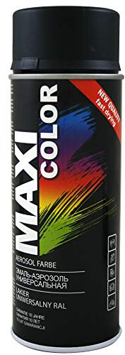 MAXI COLOR NEW QUALITY Sprühlack Lackspray 400ml Universelle Farbe RAL 9005 matt Sprühlack Schwarz Matt schnell trocknender Sprühfarbe