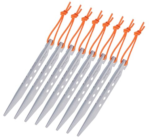 iBasingo 16,5cm V-förmiger Heringe aus Titanlegierung Ultraleichte Zeltstangen Tragbare Erdungsnägel Outdoor Camping Hochleistungs Zelt Zubehör 8 Stück/Los Ti4007P