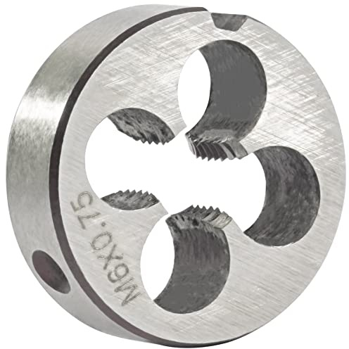 Aceteel M6 x 0,75 mm metrisches rundes Gewindeschneider, Rechtshänder, Maschinen-Schneideisen M6 x 0,75