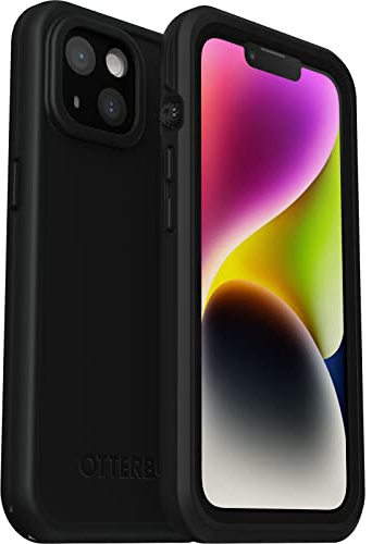 OtterBox Fre Case for iPhone 14 for MagSafe, Waterproof (IP68), Shockproof, Dirtproof, Sleek and Slim Protective Case with Built in Screen Protector, x5 Tested to Military Standard, Black