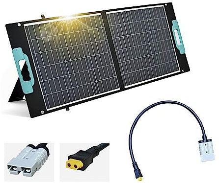 enjoy solar 100W 12V Gaia Solartasche Set, Faltbares Solarmodul, Outdoor Solarpanel mit 3 USB-Anschlüssen zum Laden für Handys und Tablets(mit Anderson Solar Stecker auf XT60 Kabel)