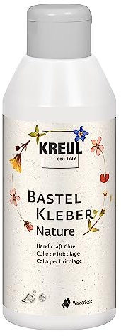 KREUL 49372 - Colla naturale per l'artigianato, 250 ml, a base d'acqua, senza solventi, inodore, colla decorativa sostenibile e versatile per bambini