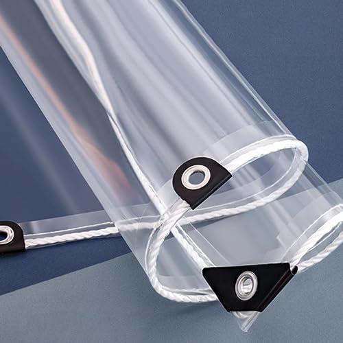 YHBZ Lona Transparente Impermeable para Exteriores,Cortina de Lona Vidrio Blando,para pérgola,Porche,Camping,Coches,Cubierta De Plástico de PVC con Ojales,Personalización,1x3.5m/3.3 * 11.5ft-T