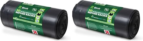 BIN IT 10 x Müllsäcke, ultra robust, 120 Liter XL Müllsäcke, Müllbeutel, 80 kg Hub-getestet, super stark, 60 µm, perfekt für Haushalt, Büro, Garten, Gewerbe, Heimwerker, Caterer, Bauarbeiter