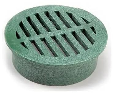 Rocky Mountain Goods 4” Plastic Round Drainage Grate Cover Green - Fits 4” Pipes - Prevents Debris - Ideal for Lawns, Patios, Walkways - Durable UV Resistant Plastic - Easy Install