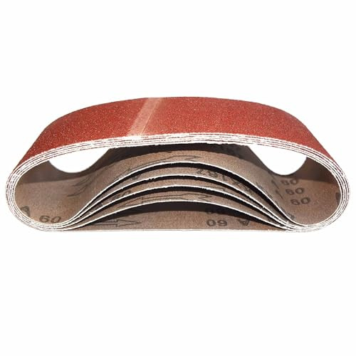 AKbase Schleifbänder | 75x510mm | P100 | 10 Stück | Körnung wählbar P40 - P400 | Gewebe-Schleifband Bandschleifpapier Bandschleifer zum Schleifen, Feilen, Schärfen und Entrosten