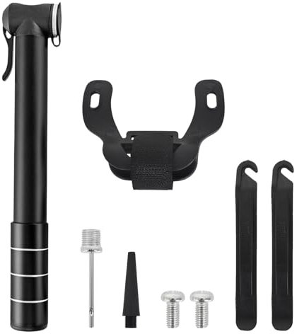 Mini Pompe à Vélo en Alliage, Haute Pression 100 PSI, Mini Pompe de Sport pour Vélo Extra Petite avec Support de Cadre pour Vélo de Route, VTT et BMX, Convient à Tous Les Vélos