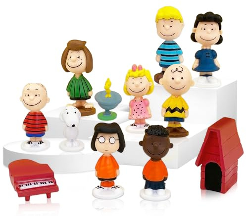 Powmag Mini Figuras Decoración Pastel, Cartoon Decoración para Tartas, 12 Piezas Adornos para Tartas Infantiles, Cake Topper Decorar, Niños y Niñas, Suministros para Fiestas