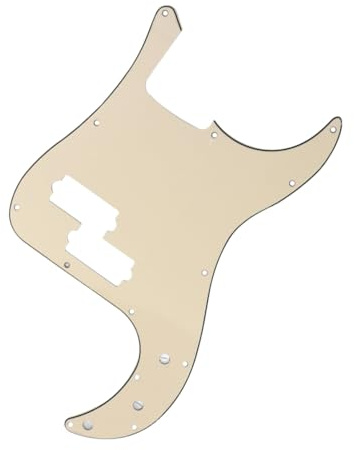 QUMIIRITY 3-lagiges Bass Schlagbrett aus Kunststoff mit 13 Schraublöchern Kratzfest und Dekorativ Geeignet für E-bass und Gitarre in Beige