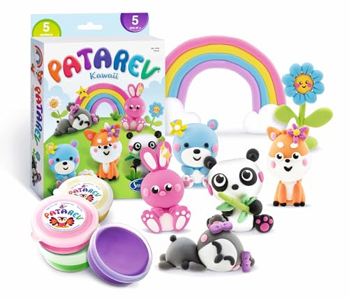 Sentosphère – Patarev - Blister de 5 Pots - Kawaii - Pâte à Modeler - pour créations artistiques - Décoration - pour Enfants dès 6 Ans - Assemblé en France - 8708, Multicouleurs
