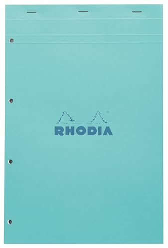 Rhodia 20295C - Rhodia bloc agrafé COULEURS N°20 - A4+ 21x31,8 cm - Petits Carreaux - 80 F Détachables - Perf 4 trous - Papier Clairefontaine 80g/m² - Couverture assorties en carte - Couleur Aléatoire