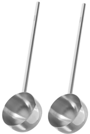 HOMOBABE 2pezzi Mini Ladle Acciaio Inossidabile Per Riscaldare Olio Con Manico Lungo Utensile Da Cucina Versatile Per Versare e Servire Casa e Ristoranti