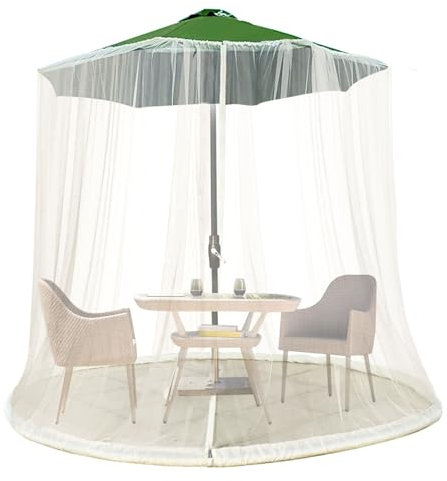 Zanzariera per ombrelloni da esterno, 4 m x 2,4 m, adatta ai viaggi, tettoia anti-ct, parasole da giardino, perfetta per terrazze e relax in giardino