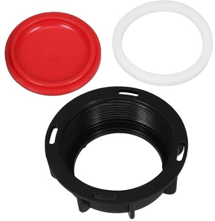 Zerodeko Ibc Tote Lid Cover 3pcs Set Valve Cap and Sealing Cover for Water Storage Tanks, Female Thread Drain Plug Compatible Plastic Tote Tanks
