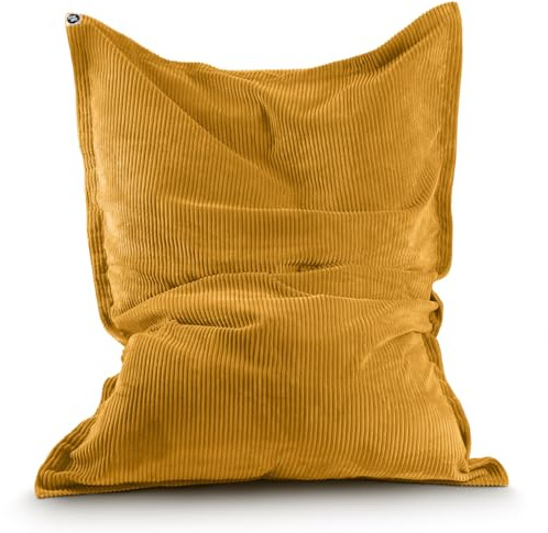 Lumaland Sittsäck Classic XXL Cord, enorm XXL-sittsäck med mjuk ribbad struktur, perfekt för manchestersoffa och fåtöljer, vardagsrum, sovrum osv. – 380 liter, 140 x 180 cm
