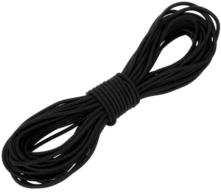 PATIKIL 25mm x 10 Meter Elastisches Gummiseil Bungee Shock Cord Kayak Dehnbarer Seil Rope Für Camping Zelt Fahrrad Befestigung Kayaking Boote Reparatur Stangen DIY Markise Terrasse Schwarz