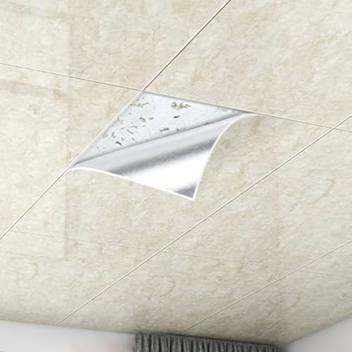 Dalles de plafond autocollantes, panneaux de plafond en corniche 600 x 300 et 800 x 400, panneaux de plafond décoratifs autocollants for faux plafonds/zones en cours de rénovation, revêtement de plafo